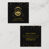 Mystic Eye Boho Celestial Moon Energy Healer Vierkante Visitekaartje (Voorkant / Achterkant)