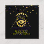 Mystic Eye Boho Celestial Moon Energy Healer Vierkante Visitekaartje (Voorkant)