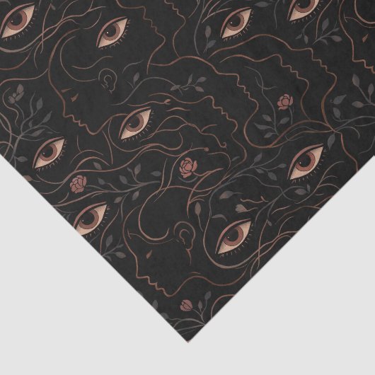 Mystic Eyes & Floral Faces Tissue Paper Tissuepapier (Detail)