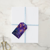 Mystic Fantasy Night Lantern & Bokeh Birthday Cadeaulabel (Met Touw)