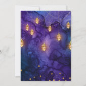 Mystic Fantasy Night Lantern & Bokeh Birthday Kaart (Achterkant)