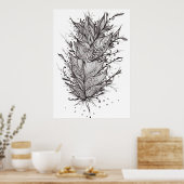 Mystic Feather Lineart Poster (Keuken)