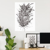 Mystic Feather Lineart Poster (Thuiskantoor)