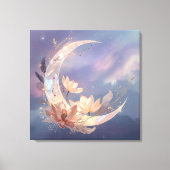 Mystic Feather Moon Boho Wall Art | Spiritual  Canvas Afdruk (Voorkant)