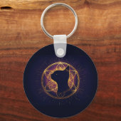 Mystic Feline Within the Sacred Circle Sleutelhanger (Voorkant)