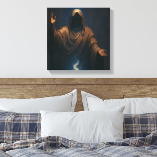 Mystic Flame Hooded Figure Art Print (Insitu (Slaapkamer))