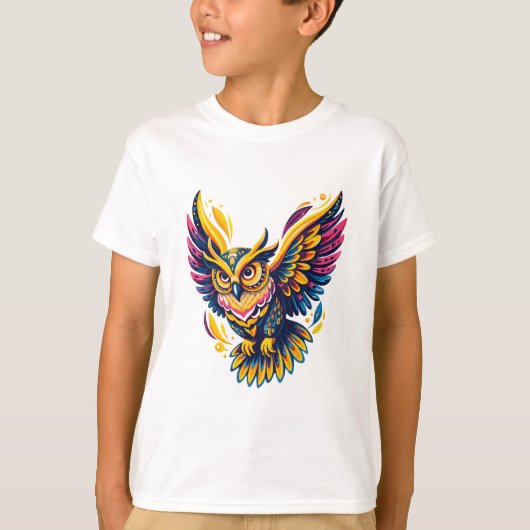 Mystic Flight Neon Owl T-shirt (Voorkant)