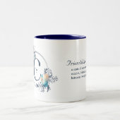 Mystic Floral Monogram Initiaal - Letter C Tweekleurige Koffiemok (Center)