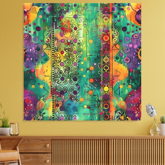 Mystic Flow – Psychedelische Abstracte energie kun Canvas Afdruk (Insitu (Woonkamer))