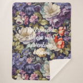 Mystic Flowers Custom Retirement Gifts voor Haar M Sherpa Deken (Voorkant)