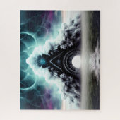 Mystic foggy bridge mouth van het rivierkreepy kas legpuzzel (Verticaal)