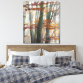 Mystic Foggy Forest in het najaar Canvas Afdruk (Insitu (Slaapkamer))