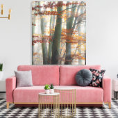 Mystic Foggy Forest in het najaar Canvas Afdruk (Insitu (Woonkamer))