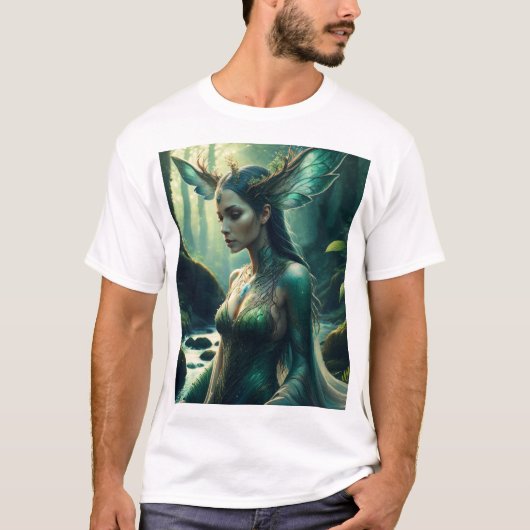 Mystic Forest Guardian – Enchanted Streamlight T-shirt (Voorkant)