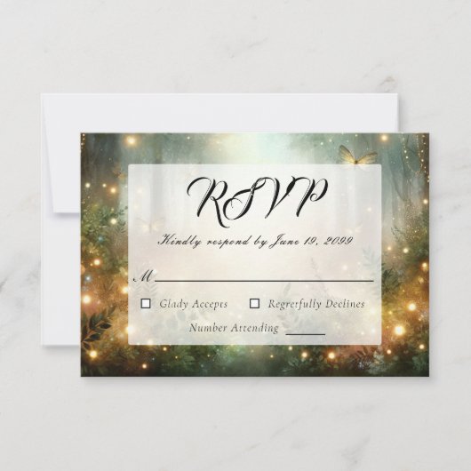 Mystic Forest Meadow Magic RSVP Kaartje (Voorkant)