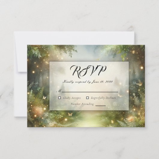 Mystic Forest Meadow Magic RSVP Kaartje (Voorkant)