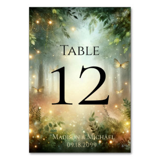Mystic Forest Meadow Magische Tafel Nummer Kaart