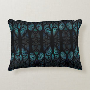 Mystic Forest Mozaïek Blauw & Zwart patroon Accent Kussen
