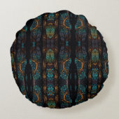 Mystic Forest Mozaïek Blauw & Zwart patroon Kussen (Achterkant)