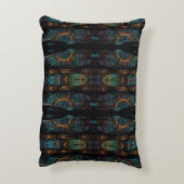 Mystic Forest Mozaïek Blauw & Zwart patroon Kussen (Achterkant (Verticaal))