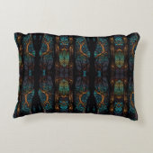 Mystic Forest Mozaïek Blauw & Zwart patroon Kussen (Achterkant)