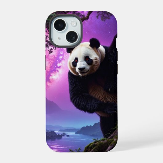 Mystic Forest Panda iPhone 15 Case (Achterkant)