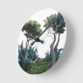 Mystic Forest Path - Natuur geïnspireerde kunstmuu Ronde Klok (Hoek)