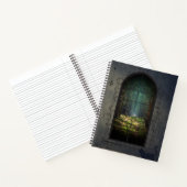 Mystic Forest Portal met kat - Fantasy Window Notitieboek (Binnen)