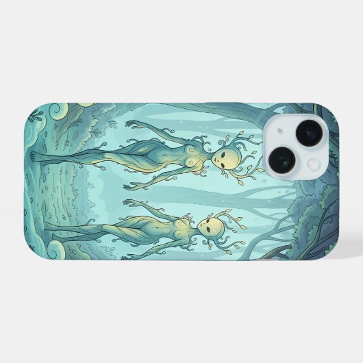 Mystic Forest Spirits iPhone 15 Case (Achterkant horizontaal)