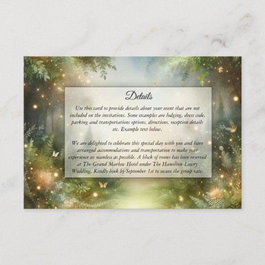 Mystic Forrest Meadow Magic Informatiekaartje (Voorkant)