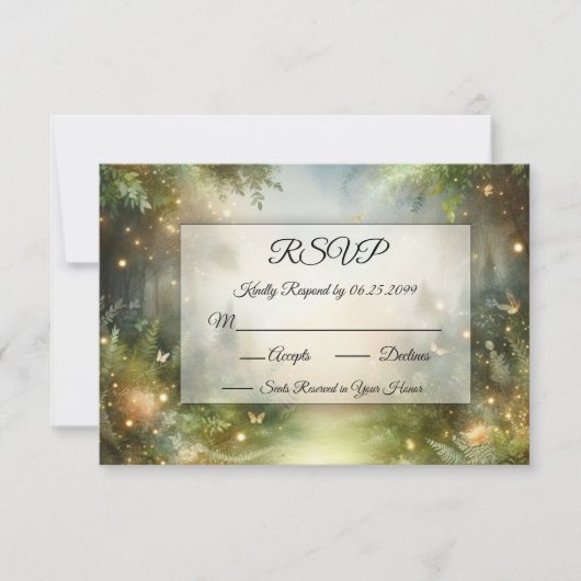 Mystic Forrest Meadow Magic RSVP Kaartje (Voorkant)
