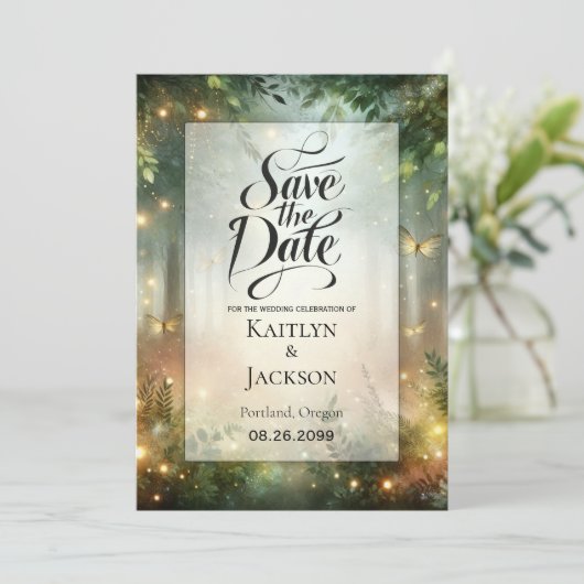Mystic Forrest Meadow Magic Save The Date (Staand voorkant)