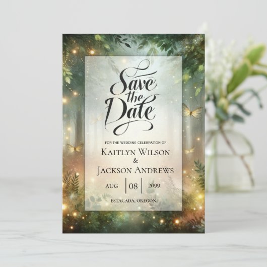 Mystic Forrest Meadow Magic Save The Date (Staand voorkant)