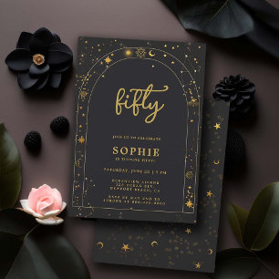 Mystic Fortune Astrologie Boho Arch 50e verjaardag Kaart