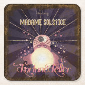 Mystic Fortune Teller, Crystal Ball, Tarot Kartonnen Onderzetters (Voorkant)
