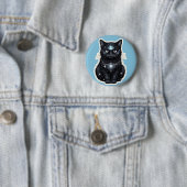 Mystic Galaxy Cat Button – Cosmic Third Eye Space  (In situ)