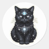 Mystic Galaxy Cat Sticker (Voorkant)