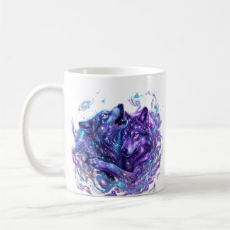 Mystic Galaxy Wolf Hoodie – Blauwe Cosmic Wolf Art Koffiemok