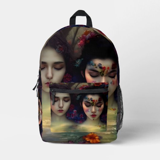 Mystic Garden: Bloemen dromen Bedrukte Rugzak (Voorkant)