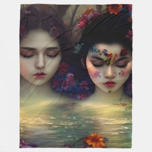 Mystic Garden: Bloemen dromen Fleece Deken (Voorkant)