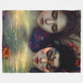 Mystic Garden: Bloemen dromen Fleece Deken (Voorkant (Horizontaal))