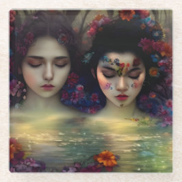 Mystic Garden: Bloemen dromen Glazen Onderzetter