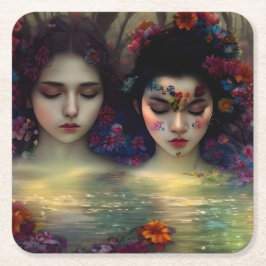 Mystic Garden: Bloemen dromen Kartonnen Onderzetters