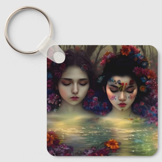 Mystic Garden: Bloemen dromen Sleutelhanger (Voorkant)