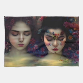 Mystic Garden: Bloemen dromen Theedoek