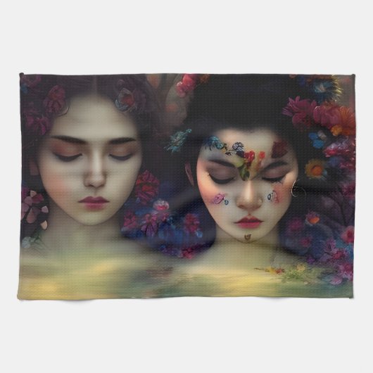 Mystic Garden: Bloemen dromen Theedoek (Horizontaal)