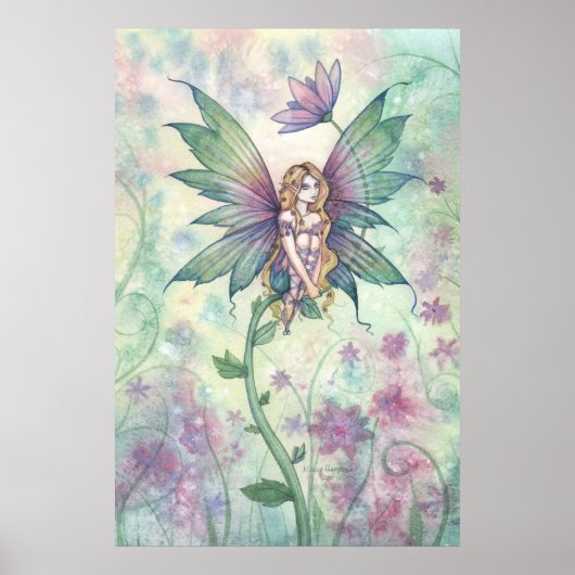 Mystic Garden Flower Fairy Fantasy Poster Print (Voorkant)