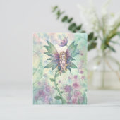 Mystic Garden Flower Fairy in Waterverf Briefkaart (Staand voorkant)