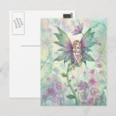 Mystic Garden Flower Fairy in Waterverf Briefkaart (Voorkant / Achterkant)