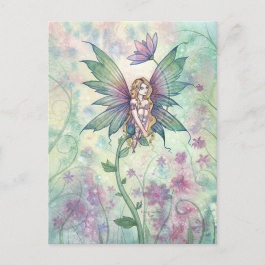 Mystic Garden Flower Fairy in Waterverf Briefkaart (Voorkant)